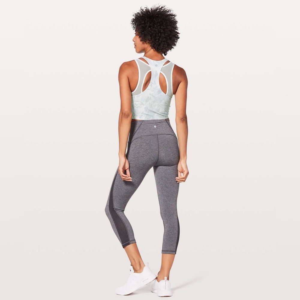 Lululemon Break Free Tank Crop Top Nulux Jasmine White Multi / White sz 6 - Picture 4 of 8